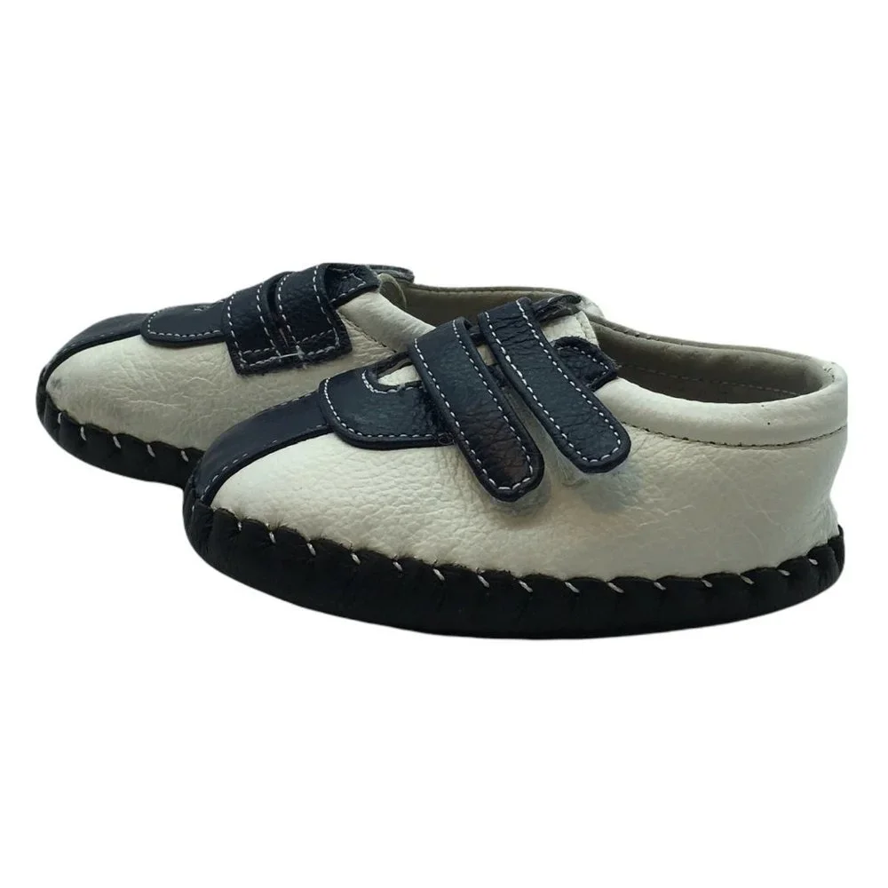 pediped moccasins leather baby shoes Size 6-12 months blue white